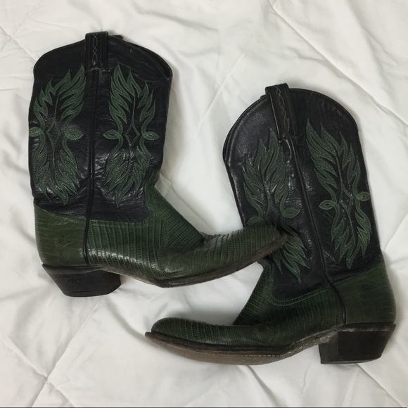 green cowboy boots womens